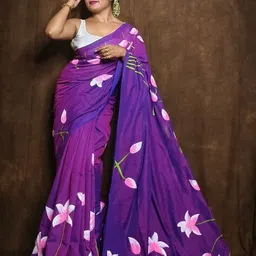 bbsaree Hand Painted Bollywood Cotton Blend Saree-picture-11