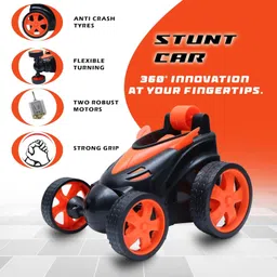 the flyer's bay Rechargeable 360° Rotating & Rolling Stunt Car Toy with USB Cable & Remote image 5