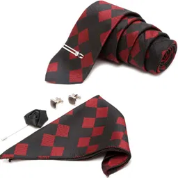 LOUIS STITCH Silk Cufflink & Tie Pin Set image 2