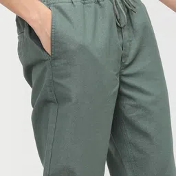 ketch Men Tapered Light Green Cotton Blend Trousers image 4