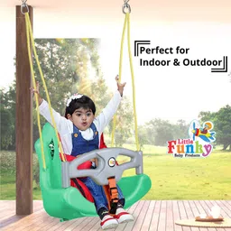 little funky Indoor/Outdoor Rope Hanging Plastic Baby Swing with Safty Support Swings image 2