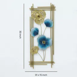 art house Ginko Triple Rod Multicolour Metal Wall Art (Set of 2 ) image 2