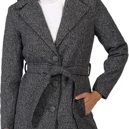 honnete Polester Solid Coat For Women image 1
