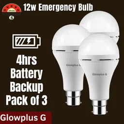 Pack of 3 – 12W Rechargeable Inverter Bulbs | Bright Backup Lighting Solution 3 hrs Bulb Emergency Light-image-6