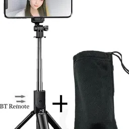 BUFONA Mobile Stand Holder R1 Selfie Stick Tripod|| with Wireless Bluetooth Remote Tripod, Tripod Kit, Monopod-picture-44