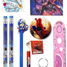 neel Avenger Stationery Gift Set Combo for Kids Best Gift Set for 3D Avenger Pencil Case Cute Large Capacity Pen Box & all stationery with pen/pencil/eraser all set Art Polyester Pencil Box image 4