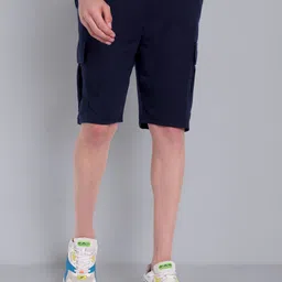 go devil Solid Men Dark Blue Cargo Shorts-picture-18