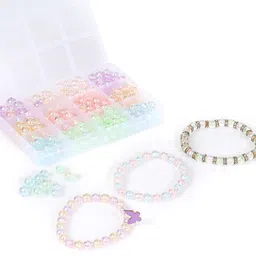ambitieux DIY 12 8 and 10 mm rainbow design beads Bracelet Making Kit and accessories image 4