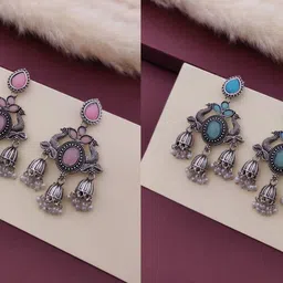 bhanu diam Bestseller Combo Of Earrings Silver Earring Set-picture-48