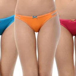 leading lady Pack of 3 Women Bikini Blue, Pink, Orange Panty-picture-21