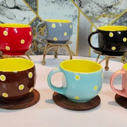 the india style white Yellow pari #50 Ceramic Coffee Mug image 4