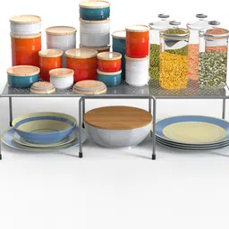 appucoco Containers Kitchen Rack Multipurpose Expandable Utensils Cookware Plate Dish Kitchen and Food Rack Storage Holder Stand Shelves Shelf Counter Top Organiser for Home and Kitchen Iron image 2