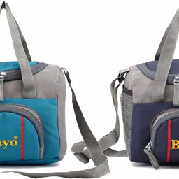bayo LB 222 Sky Blue Nevy Blue combo Tiffin Bag for School Office & Picnic Waterproof Lunch Bag-picture-25