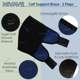 nivave Calf Support Brace, Shin Splint Compression Adjustable & Stretchable 17 inches Supporter image 2