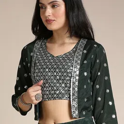 madhuram Embellished Stitched Lehenga Choli image 3