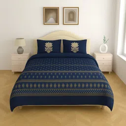 skihomes Cotton King Flat 120 TC Floral Bedsheet-picture-17