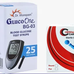 Dr. Morepen Gluco One BG 03 Blood Glucose Test Strip with 100 Lancets 25 Glucometer Strips-picture-10