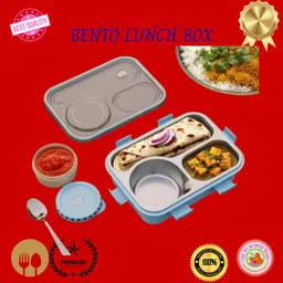 moira international Lunch Box for Kids Compartment Insulated Stainless Steel Tiffin Box for KID_L193 3 Containers Lunch Box image 1