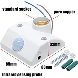 qawachh Automatic Human Body Motion Infrared Sensor Detector Bulb Base Holder Motion Detector Sensor image 3