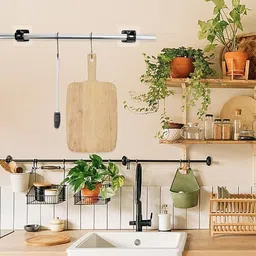 xena Black Self-Adhesive Hook / No Drilling Wall Holder / Curtain Rod Holder / Hook 6 image 4