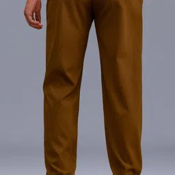 libja Men Solid Brown Track Pants image 2