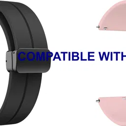 ACM WSM19G20BKCPK2562 Pack of 2 Watch Strap Magnetic Clasp 20mm for Defy Space Fit Smartwatch (Black/Creame Pink) Smart Watch Strap-picture-19