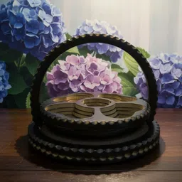 the gifting gallery and arts Foldable wooden basket or tray s5 Wood Decorative Platter-picture-45