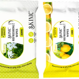 skinic 50 Refreshing Wet Tissues-Lemon, Jasmine Extracts, 0% Alcohol & Paraben-picture-11
