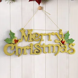 TIED RIBBONS Gold-Toned Merry Christmas Wall Door Tree Hanging-picture-26