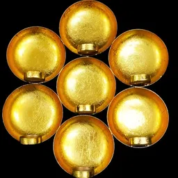 CraftVatika Gold Toned 7 Leaf Design Iron Wall Hanging Tea Light Holders image 1