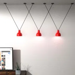 shoppeefry Demeanor Red Matt Metal V-Cluster Hanging Light-picture-14