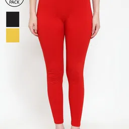 Jinfo Women Pack Of 3 Solid Ankle-Length Leggings-picture-30