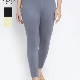 Jinfo Women Pack of 3 Solid Ankle-Length Leggings-image-66