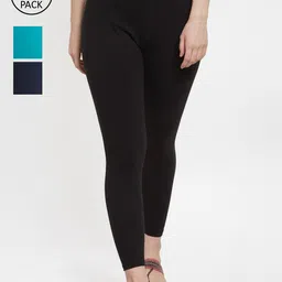 GRACIT Women Pack Of 3 Ankle-Length Leggings-image-33