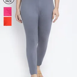 Jinfo Women Pack of 3 Solid Ankle Length Leggings-picture-40
