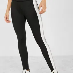 Styli Women Contrast Dual Tone Side Stripes Active Tights-picture-38