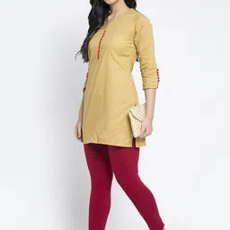 GRACIT Women Pack Of 3 Super Combed Cotton Lycra Ankle Length Leggings image 5