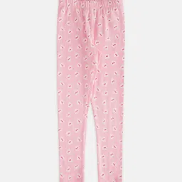 Pantaloons Junior Girls Pink & White Printed Cotton Churidar-Length  Leggings-picture-21