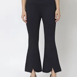 Gipsy Women Black Solid Bell Bottom Jeggiings-image-17