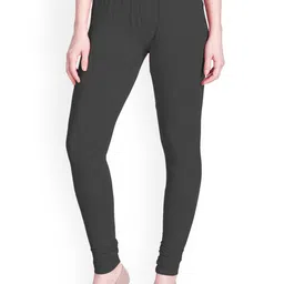 LYRA Women Grey Solid Churidar Length Leggings-image-52