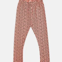 Pantaloons Junior Kids Girls Peach Printed Ankle-Length Leggings-image-63