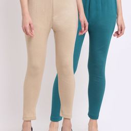 TAG 7 Women Pack Of 2 Solid Wool Blend Ankle-Length Leggings-picture-38