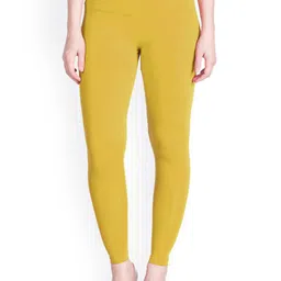 LYRA Women Yellow Solid Ankle-Length Leggings-image-58