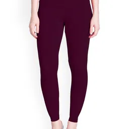 LYRA Women Violet Solid Ankle-Length Leggings-image-65