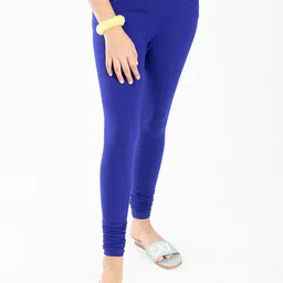 indian flower Girls Blue Solid Churidar-Length Leggings-picture-35