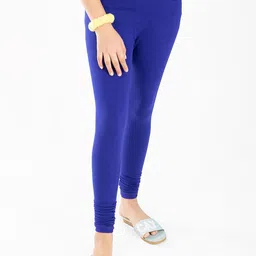 indian flower Girls Blue Solid Churidar-Length Leggings-picture-32