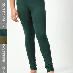 BAESD Girls Pack Of 2 Cotton Churidar-Length Leggings-picture-17