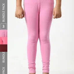 BAESD Girls Pack of 3 Churidar-Length Leggings-picture-54