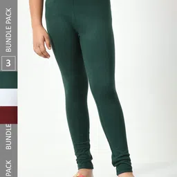 BAESD Girls Pack of 3 Churidar Length Leggings-picture-55