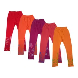 IndiWeaves Girls Pack Of 5 Printed Leggings-picture-23